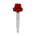 Painted self-drilling hex head screw, 4.8x20 mm, Ruby red, RAL 3003 (100 pcs)