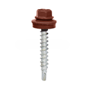 Painted self-drilling hex head screw, 4.8x20 mm, Red brown, RAL 8012 (250 pcs)