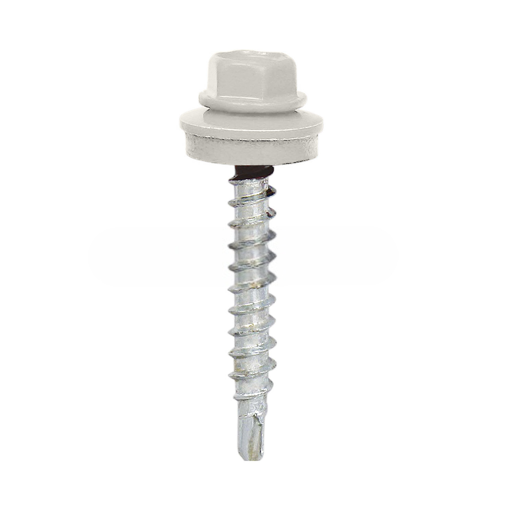 [199.43.7035 5224] Painted self-drilling hex head screw, 4.8x29 mm, Light grey, RAL 7035 (100 pcs)