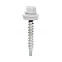 Painted self-drilling hex head screw, 4.8x29 mm, Traffic white, RAL 9016 (100 pcs)