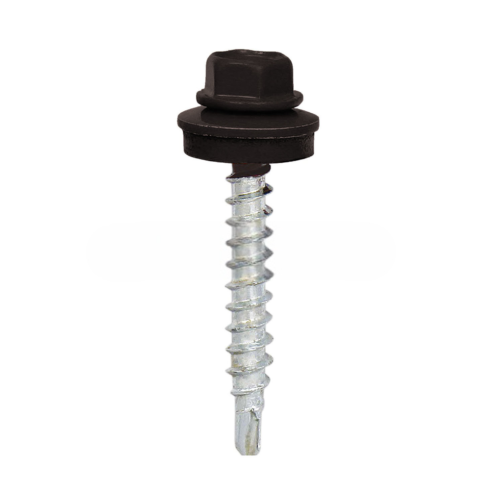 [199.46.8019 16420] Painted self-drilling hex head screw, 4.8x50 mm, Grey brown, RAL 8019 (250 pcs)