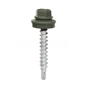 Painted self-drilling hex head screw, 4.8x70 mm, Chrome green, RAL 6020 (100 pcs)