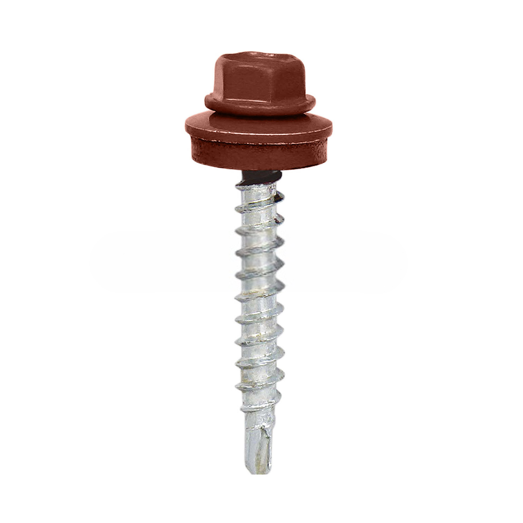 [199.48.8012 5299] Painted self-drilling hex head screw, 4.8x70 mm, Red brown, RAL 8012 (100 pcs)