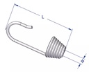 Carlig spiral extensor, Negru, 6mm