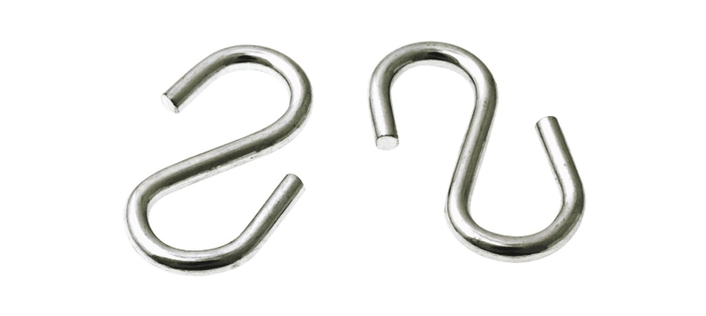 Carlig S, simetric, metalic, L 40mm