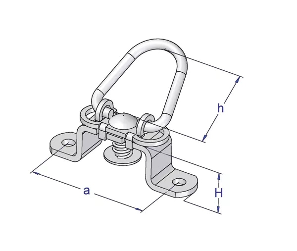 Ureche oblon cu arc si cap batant, Brida Prelata, H montura 19 mm