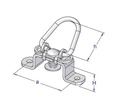 Ureche oblon cu arc si cap batant, Brida Prelata, H montura 19 mm