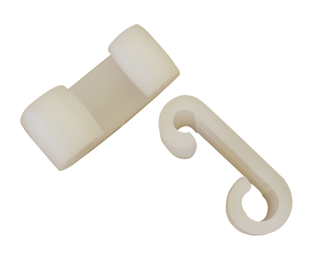 [25.53] Carlig plastic, extensor, latime 20mm (Alb)