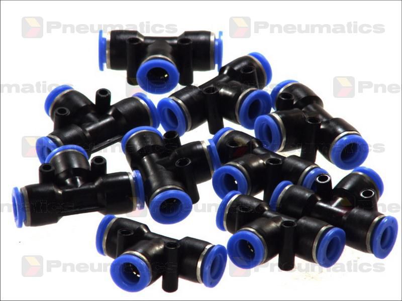 Conectori Furtun Aer, Cupla Rapida, Profil T, Diametru 10mm, Plastic, Set 10 Bucati