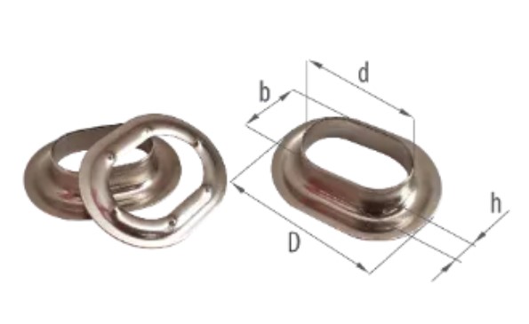 Capsa prelata, ovala, nichel, 22.5x13.5mm