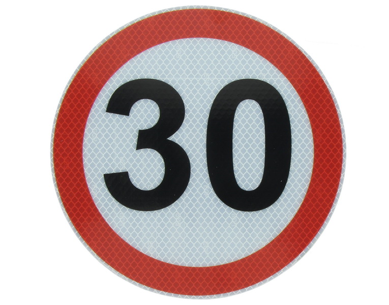 Autocolant Limitatoare Viteza Reflectorizant 30 km/h, Diametru 20 cm ( 200 mm )