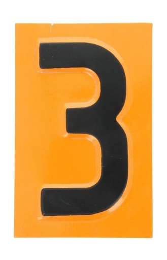 [RPR 2690] Indicator ADR Cifra 3, Interschimbabila Folosita La Placa Europeana ADR, 8 x 12.4 cm ( 80 x 124 mm )