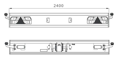 [RPR 1601] Bara Spate Remorca / Semiremorca Echipata, Lungime 2400mm ( 240cm ,  2,4m )