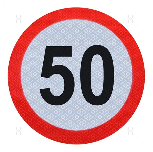 [RPR 4024] Autocolant Limitatoare Viteza Reflectorizant 50 km/h, Diametru 20 cm ( 200 mm )