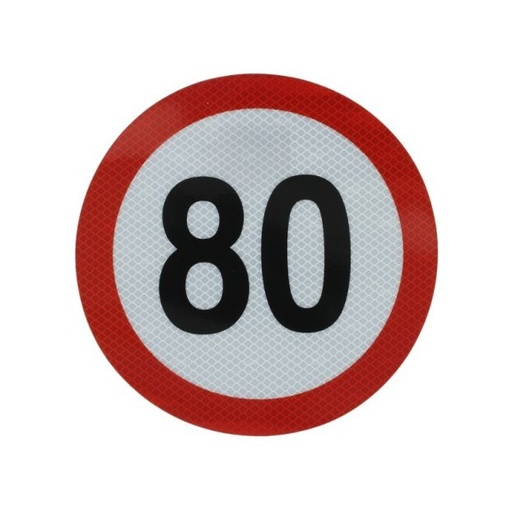 [RPR 1187] Autocolant Limitatoare Viteza Reflectorizant 80 km/h, Diametru 20 cm ( 200 mm )