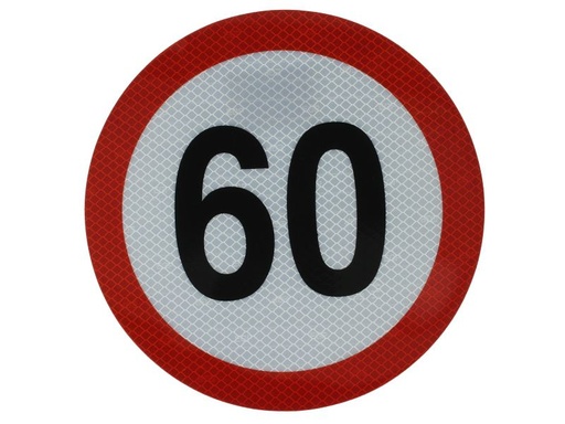 [RPR 1185] Autocolant Limitatoare Viteza Reflectorizant 60 km/h, Diametru 20 cm ( 200 mm )