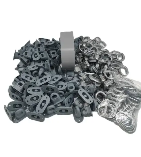 [RPR 4236] Set 100 capse ovale cu butoni rotativi si intaritura prelata 30m, Gri