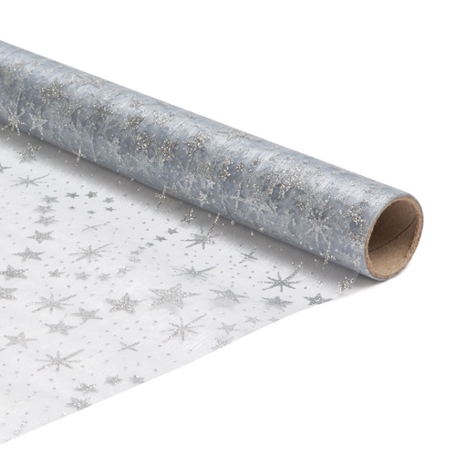 [58200G] Napron de Craciun, gri - argintiu, 180x28cm