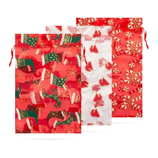 [58078C] Plasa cadou organza, 3 tipuri, 20x30cm