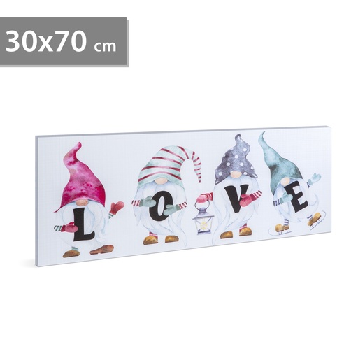 [58477] Tablou cu LED, love, 2xAA, 30x70cm