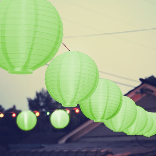 [11399GR] Lampion LED, verde, 2xAAA