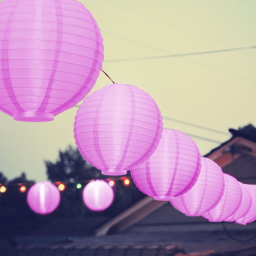 [11399MG] Lampion LED, magenta, 2xAAA