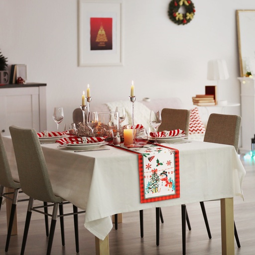 [59732B] Traversa decor masa, spiridus, 183x33cm