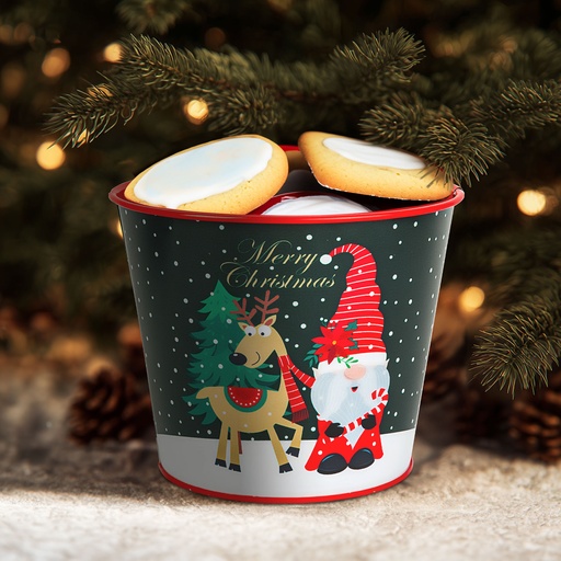 [59724B] Ghiveci decorativ din metal – model spiridus – 13 x 11 cm