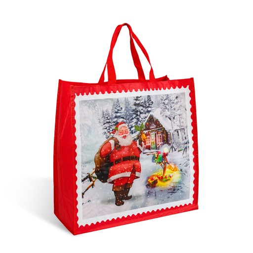 [59714A] Geanta cadou decorativa – model rosu cu Mos – 45 x 44 x 19 cm