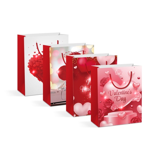 [58323] Punga cadou - 5 LED-uri rosii, hartie - 178 x 102 x 228 mm - 4 tipuri