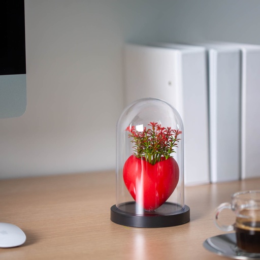 [11847] Decor plante artificiale, inima visiniu, 11x18cm