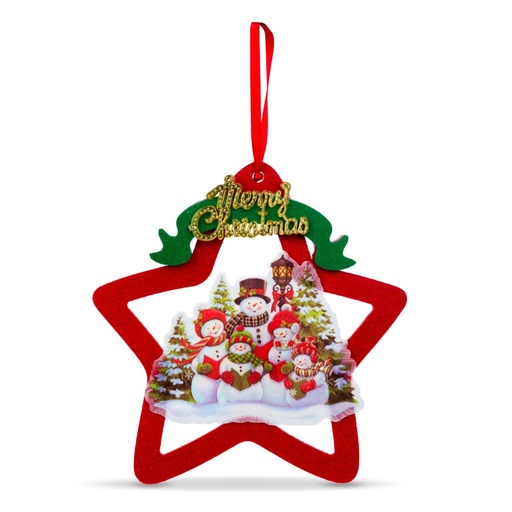 [58977B] Decor fereastra LED, ventuza, stea Om de zapada