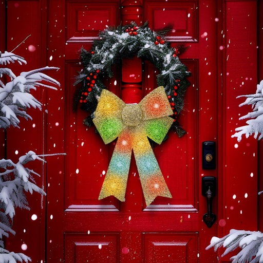 [58956B] Decor fundita, 11 LED colorat, auriu, 40x30cm