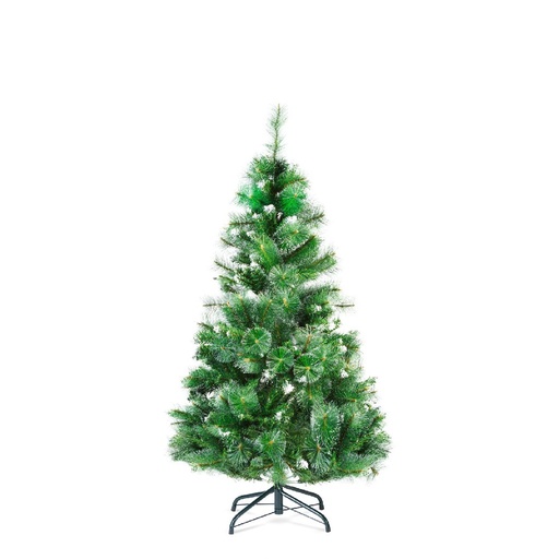 [56482B] Brad artificial – 150 cm – cu ramuri dese – PVC – inzapezit