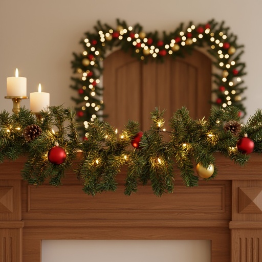 [56450] Ghirlanda de brad artificial – verde inchis – 270 x O24 cm – PVC