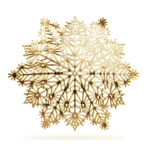 [59703A] Suport de vase din silicon – model fulg de zapada – auriu – O38 cm