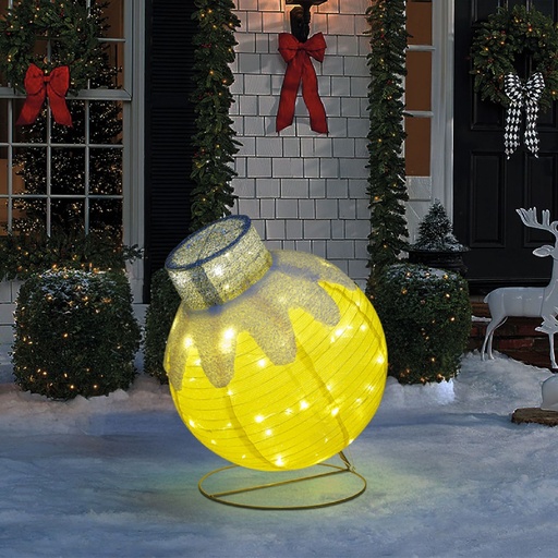 [59772A] Ornament sferic luminos Craciun, 60 LED, auriu 60x83cm