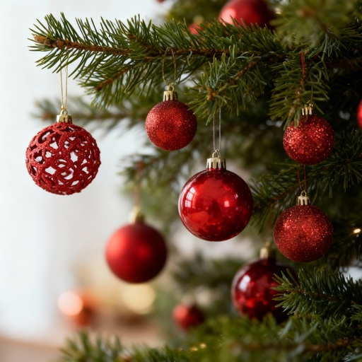 [EDO-3084] Set ornamente brad, 100 globuri, varf stea, rosu