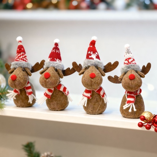 [59501] Decor Craciun, ren cu caciulita, 4 modele, 18cm