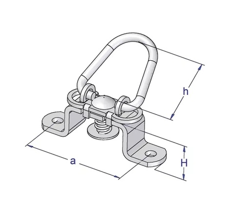 [11.19] Ureche oblon cu arc si cap batant, Brida Prelata, H montura 19 mm