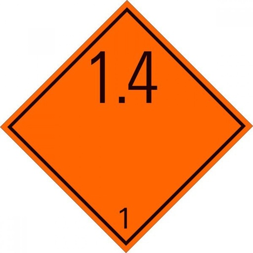 [RPR 3957] Autocolant ADR, Clasa 1.4, Transport Substante si Obiecte Explozive, 300x300mm