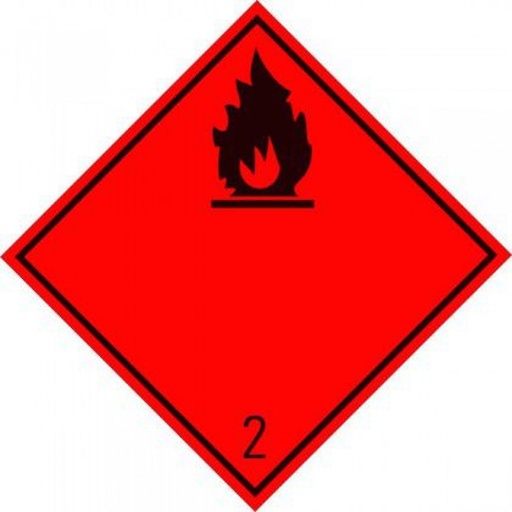 [RPR 3960] Autocolant ADR, Clasa 2.1n, Transport Gaze Inflamabile, 300x300mm