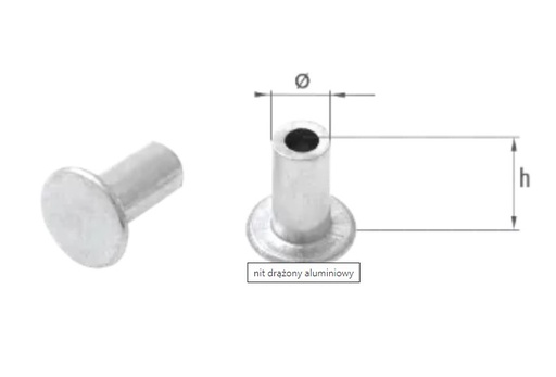 [92.01] Nit tubular, gol, aluminiu, 8x5mm