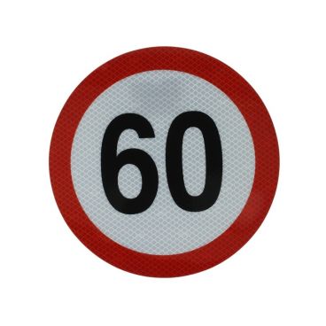 [RPR 3417] Autocolant Limitatoare Viteza Reflectorizant Clasa I 60 km/h, Diametru 20 cm ( 200 mm )