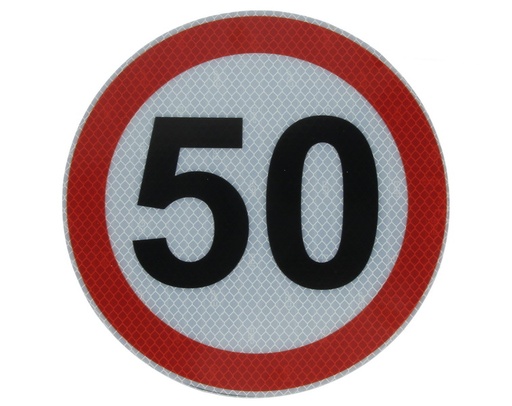 [RPR 3038] Autocolant Limitatoare Viteza Reflectorizant 50 km/h, Diametru 20 cm ( 200 mm )