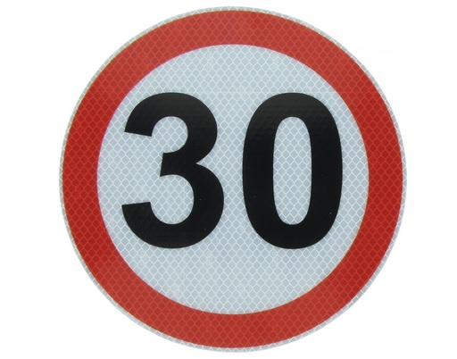 [RPR 3037] Autocolant Limitatoare Viteza Reflectorizant 30 km/h, Diametru 20 cm ( 200 mm )